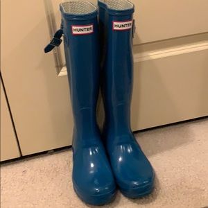 Hunter blue tall rain boots sz 7